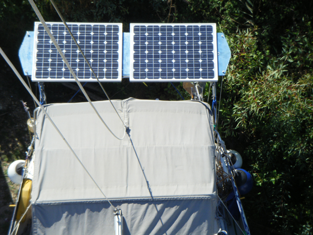 Monocrystalline solar panels on a tilt mount
