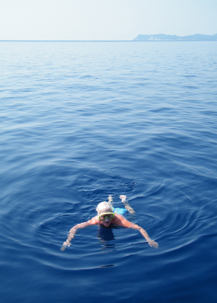 Swimming in mid-ocean