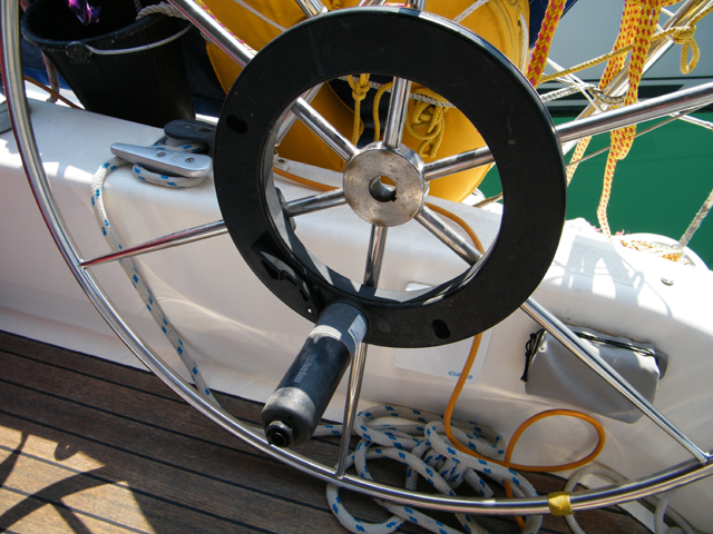 Steering wheel stowed while in port